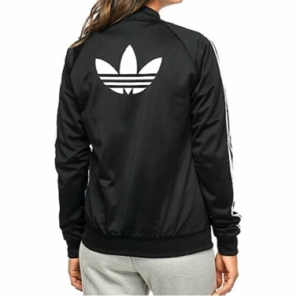 Womens Adidas Superstar Track Jacket Back Trefoil Logo Black